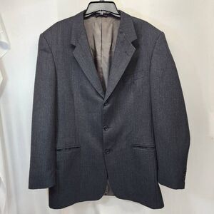 Nino Cerruti Mens Gray Pinstripe Wool Blazer Sport Coat Jacket Size 44R
